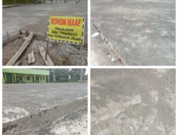 Terkesan Asal-asalan Jalan Akses SDIT An-nida Sudah Pecah