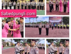 Kapolres Pimpin Upacara Laporan Kenaikan Pangkat Pengabdian dan Pelepasan Purnabakti Personel Polres Simalungun