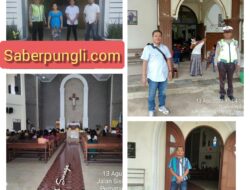 Polsek Tanah Jawa Giat PAM Menciptakan Suasana Aman dan Nyaman di Gereja-gereja Saat Ibadah Minggu