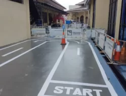 Satlantas Polres Tanjungbalai AKP Kaslan Relapang Sitepu Terapkan Uji Praktek SIM Huruf S