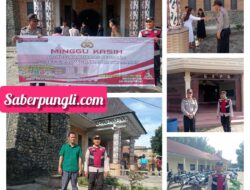 Minggu Kasih Polsek Saribudolok Laksanakan PAM di Gereja Katholik,Tingkatkan Kamtibmas Untuk Keutuhan NKRI