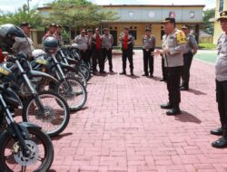 Persiapan Pengamanan Pilpanag Gelombang ll di Simalungun, Kapolres Pimpin Pengecekan Kendaraan Dinas Roda Dua