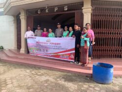 Personil Polsek Saribudolok Giat Monitoring dan PAM Minggu Kasih di Gereja GKPS 1 Saribudolok