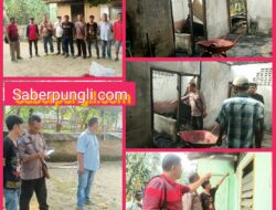 Personil Polsek Tanah Jawa Cek TKP Kebakaran Rumah Permanen di Bahjoga Jawa Maraja