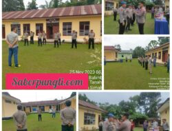 Polsek Tanah Jawa Laksanakan Kegiatan Apel Pagi,Kapolsek Berikan Kue Ulang Tahun ke Anggota