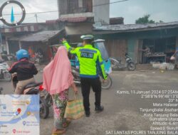Satlantas Polres Tanjungbalai Berikan Himbauan dan Penertiban Secara Humanis di Pasar TPO Tanjungbalai