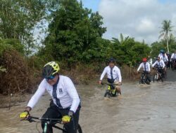 Tingkatkan Kesehatan Dan Kerjasama, Lapas Narkotika Karang Intan Ikuti Gowes Bersama Kemenkumham