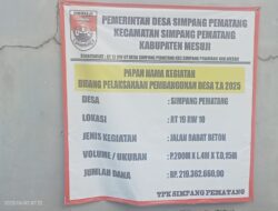 Desa Simpang Pematang Kembali Bangun Jalan Rabat Beton Melalui Dana Desa 2025