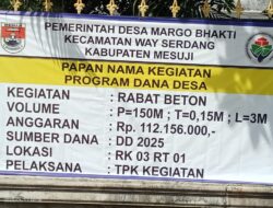 Desa Margo Bakti Bangun Rabat Beton Dengan Panjang 150 Meter Menggunakan Dana Desa 2025