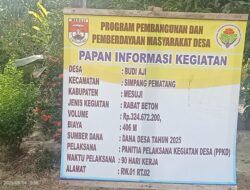 Pentingnya Infrastruktur Desa Budi Aji gencar Membangun Rabat Beton Anggaran Dari Dana Desa.