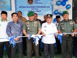 Danrem 043/Garuda Hitam Resmikan Dapur SPPG”Jalan Kehidupan” Way Mengaku Lampung Barat