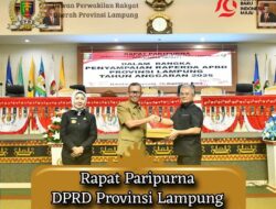 Rapat Paripurna DPRD Provinsi Lampung Pembicaraan Tingkat I