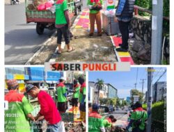 Plh.Kadis Lingkungan Hidup Bandar Lampung Perintahkan Kabid Pengelola Sampah, Turun Langsung Bersihkan Sampah di Jalan Protokol, 