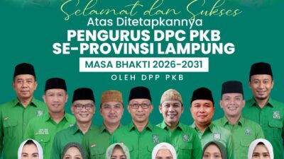 DPP PKB Umumkan Calon Pimpinan Dewan Tanfidz Definitif DPC PKB se-Lampung Masa Bakti 2026–2031