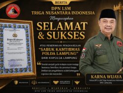 KAPOLDA LAMPUNG ANUGERAHKAN PENGHARGAAN “SABUK KAMTIBMAS” KEPADA KETUA DPD LSM TRIGA NUSANTARA INDONESIA LAMPUNG